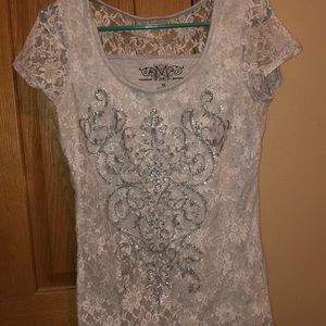 White t shirt with bling